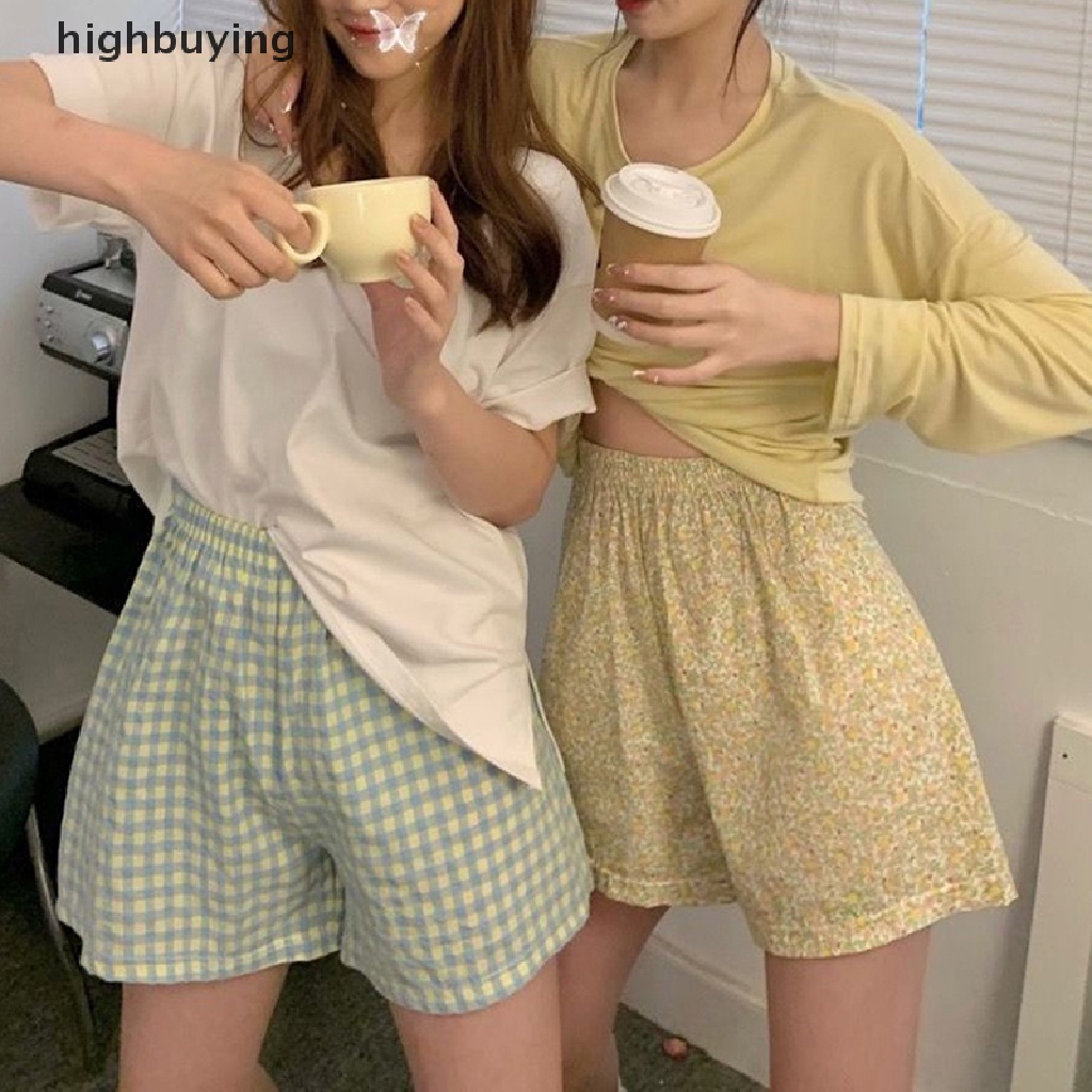Quần Short Ngủ Sọc Ca Rô Ống Rộng Thời Trang Hè Hàn Quốc Đáng Yêu Dành Cho Nữ HBVN Belle 2023