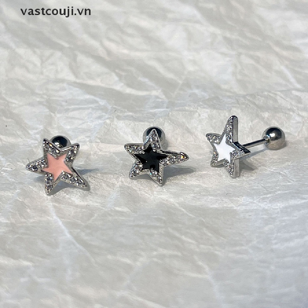 1 Đôi Bông Tai Đính Đá Zircon Thời Trang Cho Nữ