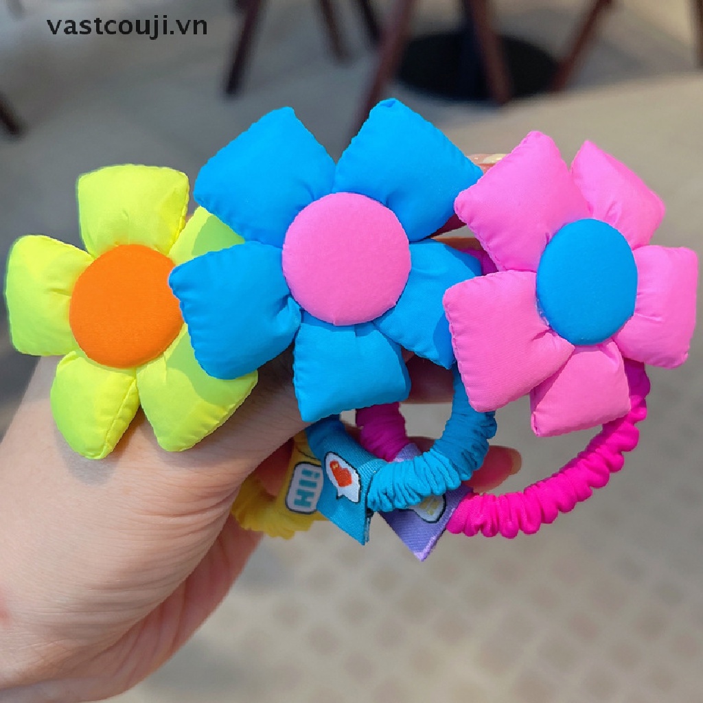 Dây Cột Tóc Co Giãn In Họa Tiết Hoa Nhiều Màu Sắc Cho Nữ