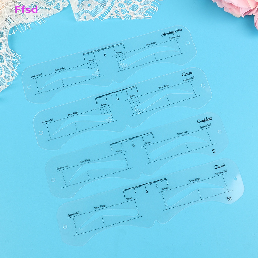 {Ffsd} Bộ 12 Khuôn Kẻ Định Hình Lông Mày Trang Điểm * Bán Chạy