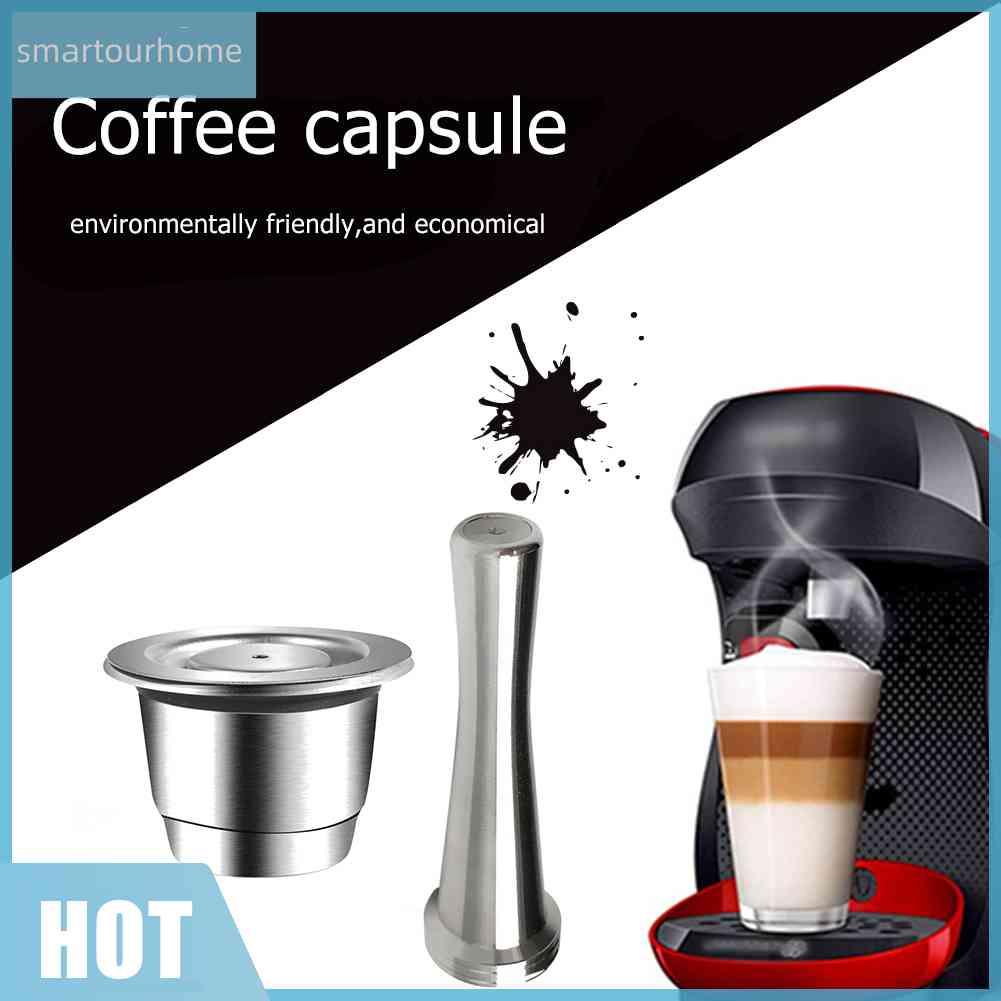 Viên Nén Cà Phê Bằng Thép Không Gỉ Tái Sử Dụng Được Kèm Tamper Cho Nespresso