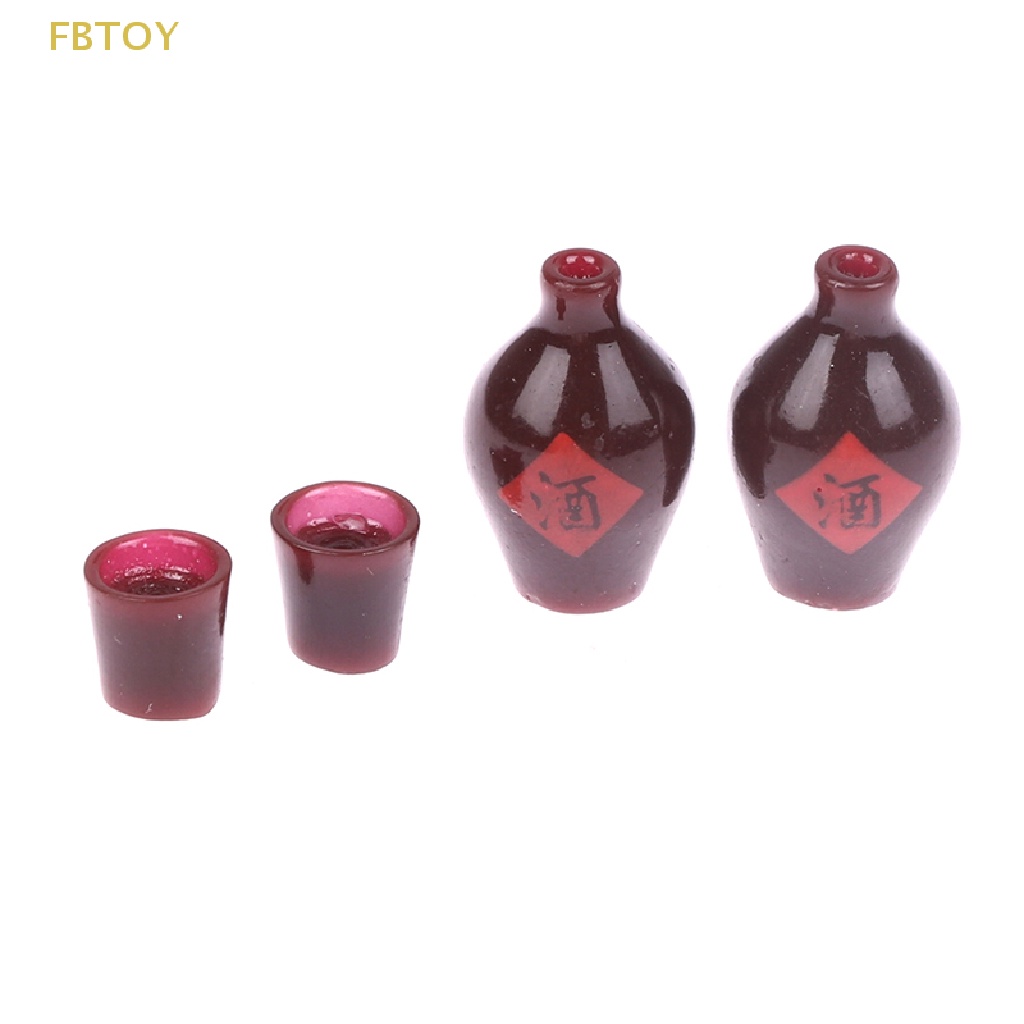 Set 4 Mô Hình Ly Rượu Mini Trang Trí Nhà Búp Bê