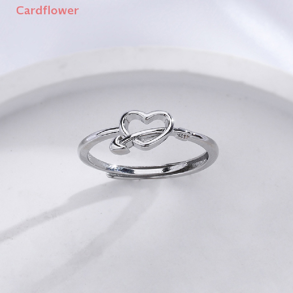 < Cardflower > Nhẫn Cưới Hình Mũi Tên Tình Yêu Lãng Mạn Màu Bạc Tinh Tế Kích Thước Miễn Phí Cho Nữ Giới