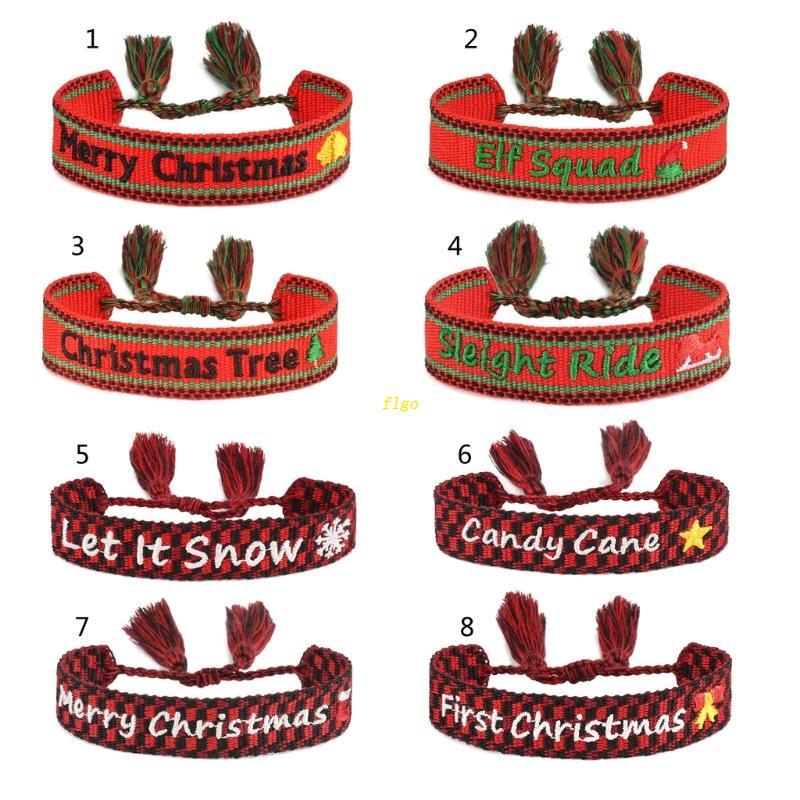 Vòng Tay Bện Dây Tua Rua Phong Cách Giáng Sinh