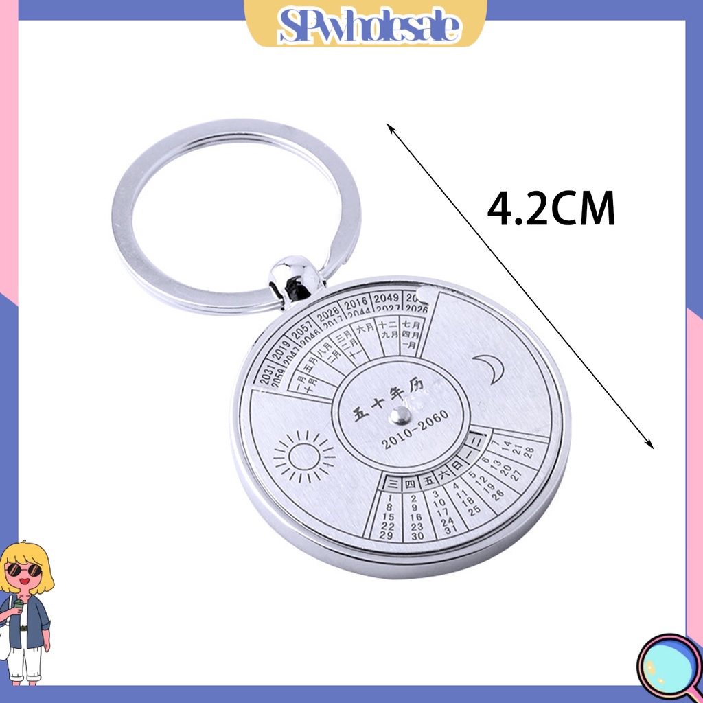 <SPwholesale> Móc Chìa Khóa Khắc Hình Mặt Trời Mặt Trăng Trong Suốt 50 Năm Bằng Thép Không Gỉ