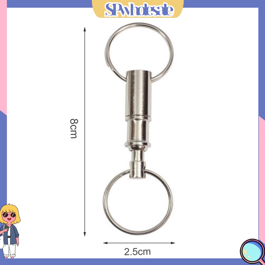 <SPwholesale> 2 Móc Khóa Có Thể Tháo Rời Bề Mặt Mịn Màng Chống Biến Dạng Bằng Thép Không Gỉ