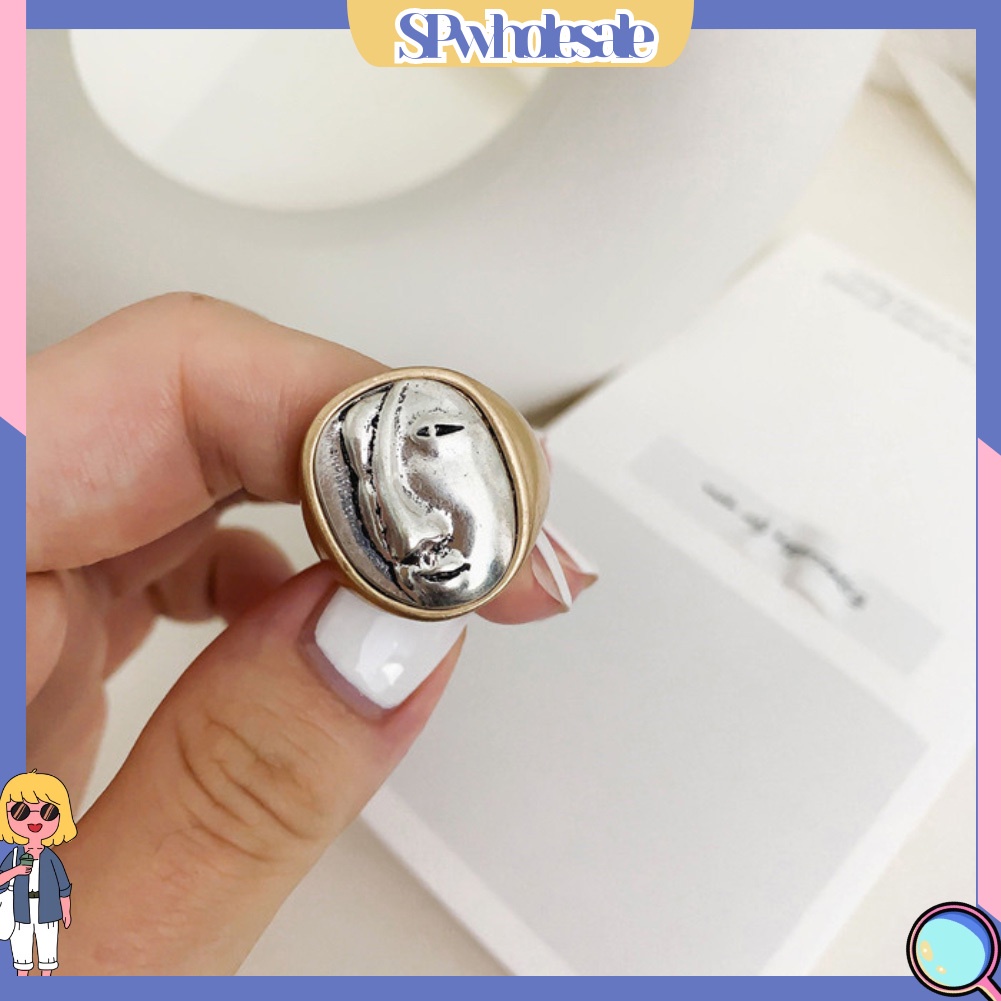 <SPwholesale> Nhẫn Hình Chân Dung Tròn Phong Cách Vintage Cho Nữ
