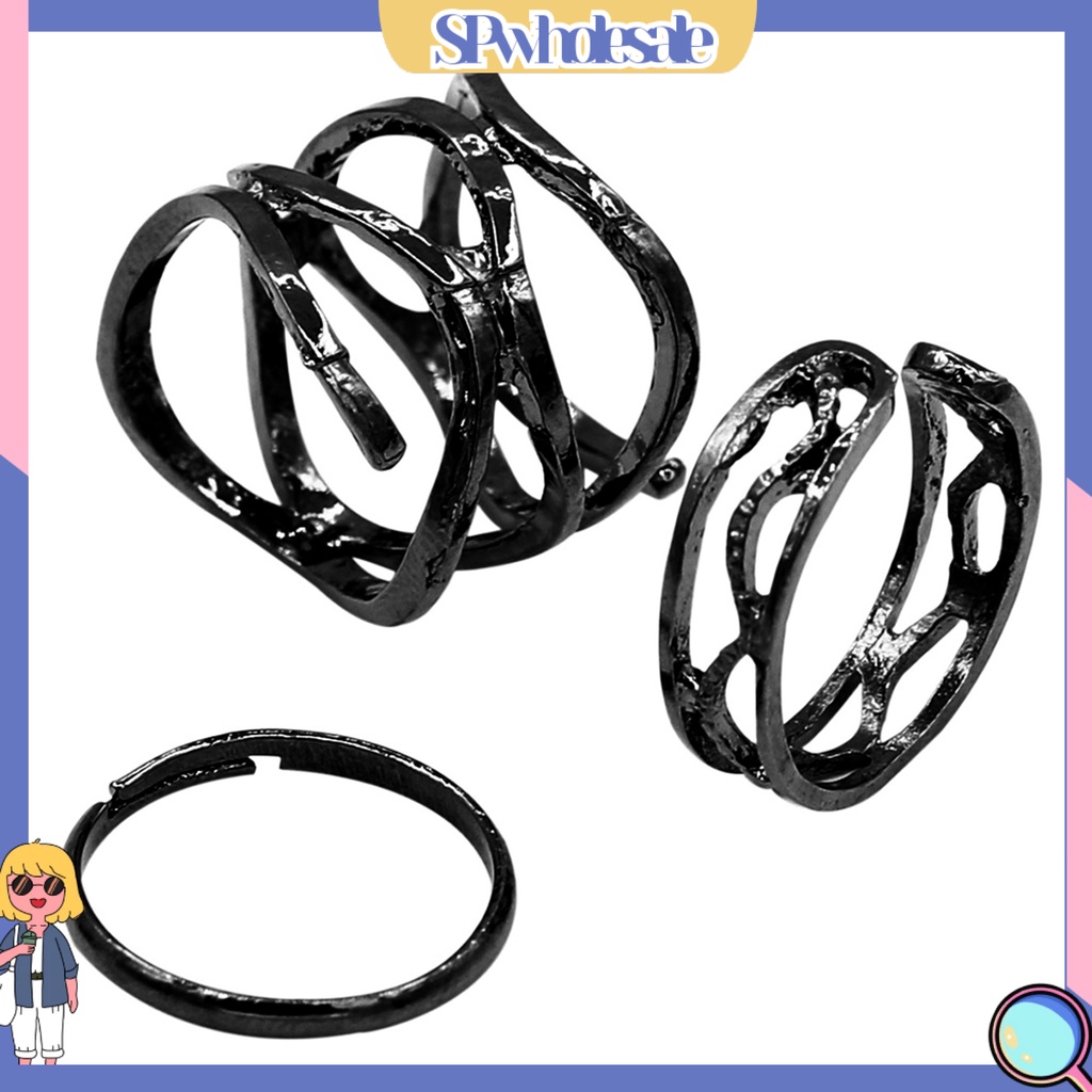 <SPwholesale> Nhẫn Đeo Khớp Ngón Tay Màu Đen Phong Cách Vintage