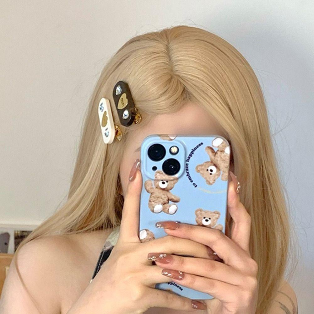 Kẹp Tóc Hình Trái Tim Dễ Thương Cho Bé Gái|Kẹp Tóc Hợp Kim Màu Trơn Thời Trang Cho Nữ