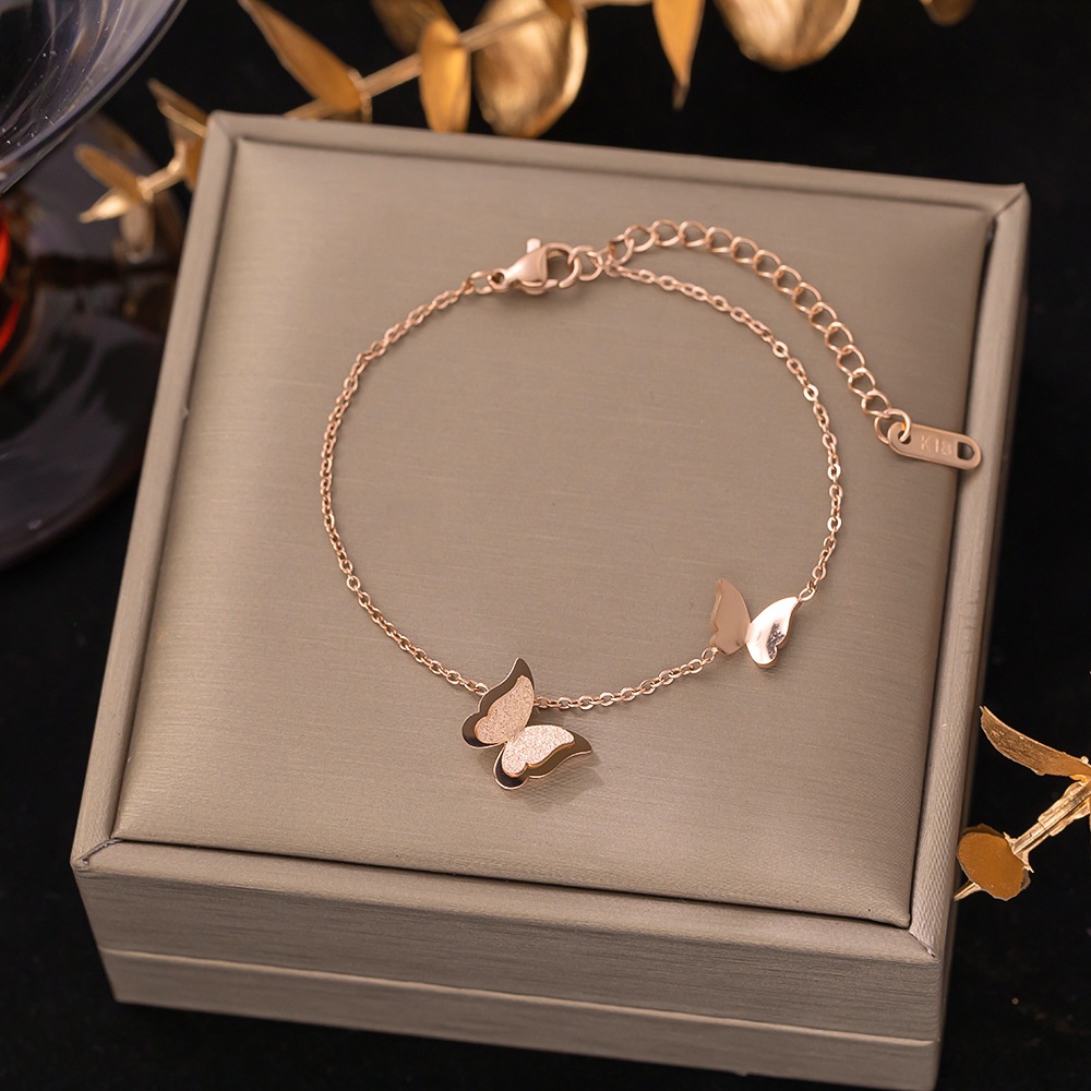 Vòng tay bằng thép không gỉ dành cho nữ, vòng tay thép titan không phai vàng 18K mạ cho bé gái