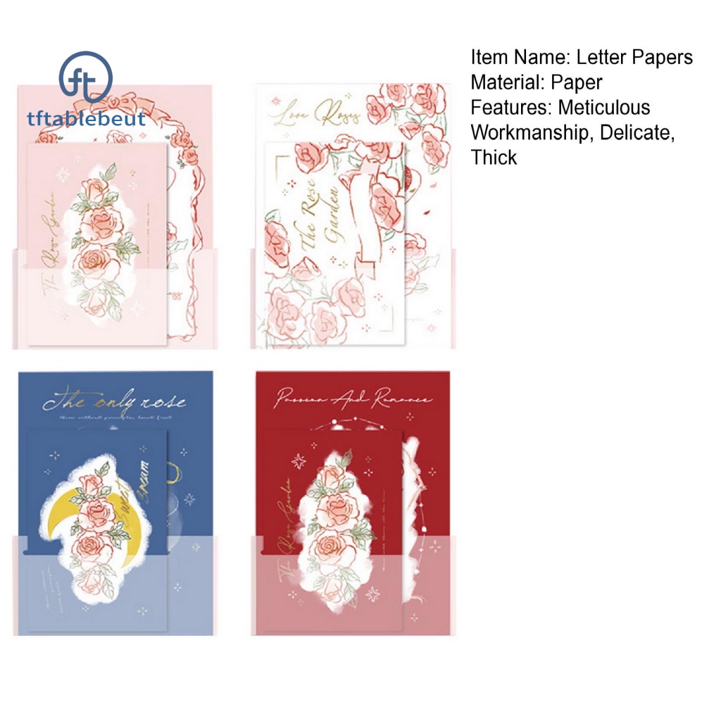 1 Bộ Phong Bì Bằng Giấy Không Phai In Họa Tiết Hoa &amp; Chữ Lãng Mạn Cho Nữ