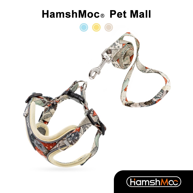 HamshMoc Dây Dắt Thú Cưng Đi Dạo Thiết Kế Phản Quang Điều Chỉnh Được Thoáng Khí Có Tay Cầm Dễ Điều Khiển Dành Cho Chó