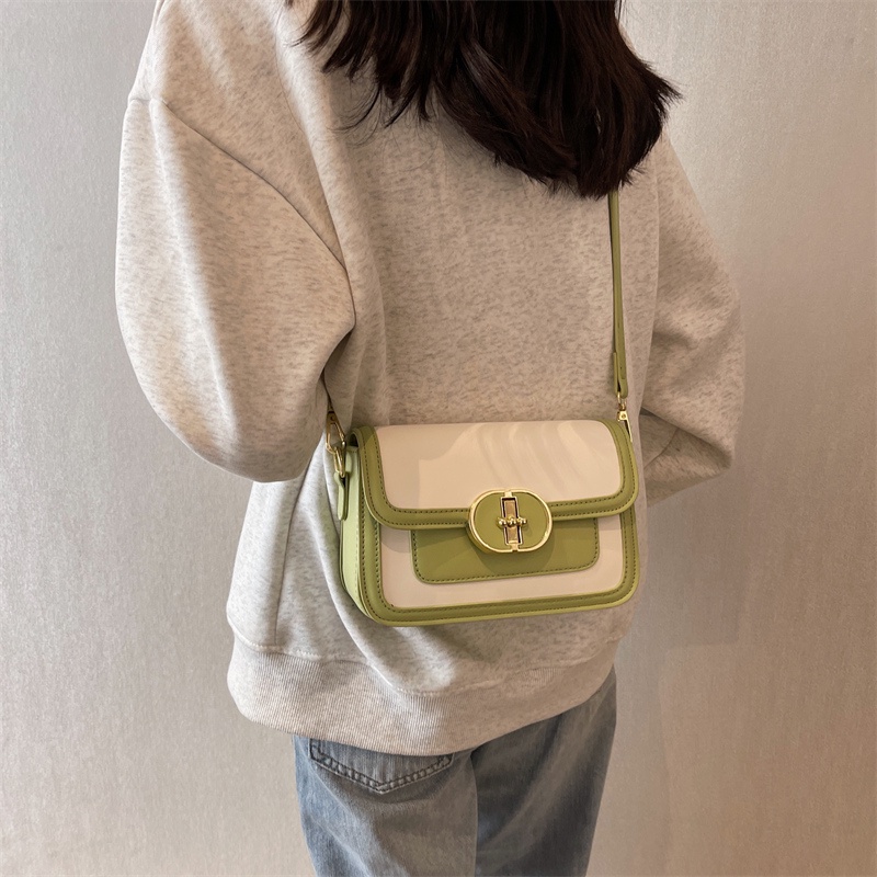 Túi Đeo Vai Hình Vuông Màu Sắc Đơn Giản Chất Lượng Cao Phong Cách retro Dành Cho Nữ