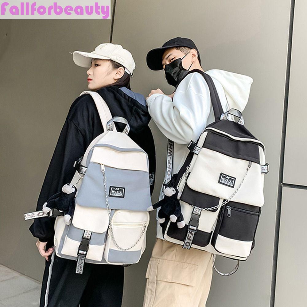 Fallforbeauty Ba Lô Đeo Vai Cỡ Lớn Bằng Nylon Hình Búp Bê Khỉ Phong Cách Hàn Quốc Có Thể Điều Chỉnh Cho Thanh Thiếu Niên