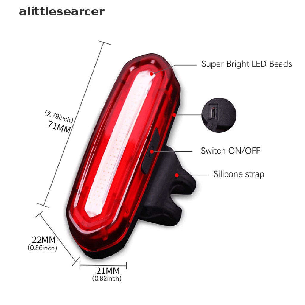 Đèn LED Gắn Đuôi Xe Đạp Chống Nước Có Thể Sạc Lại Bằng Cổng USB