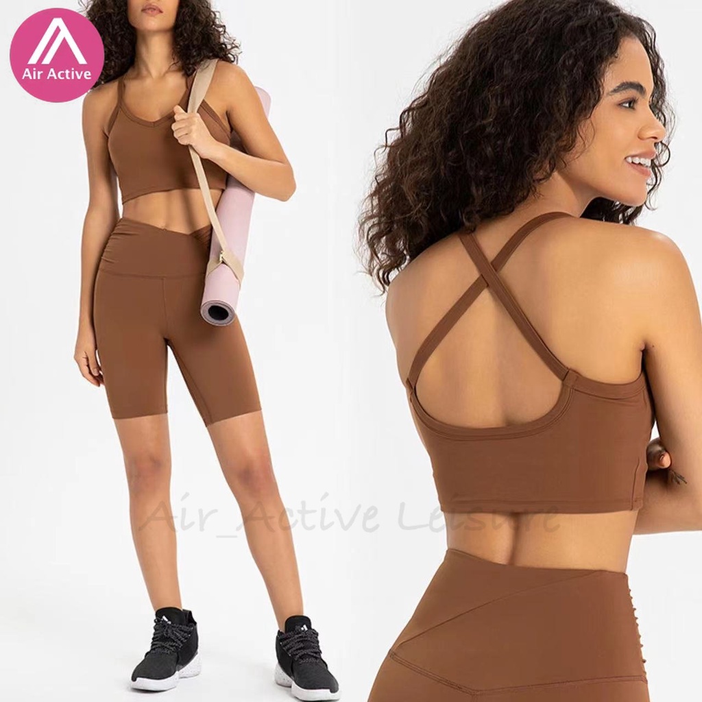 Set đồ thể thao AIRACTIVE LEISURE đan dây chéo lưng co giãn tốt thời trang chạy bộ tập yoga