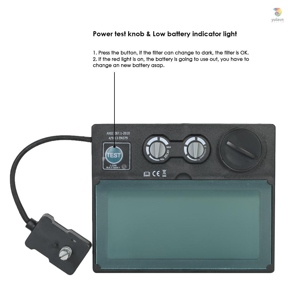 Mũ Bảo Hiểm Hàn Năng Lượng Mặt Trời Tự Động Tối Kèm Kính Lọc Màu Có Thể Điều Chỉnh Độ Nhạy Cao