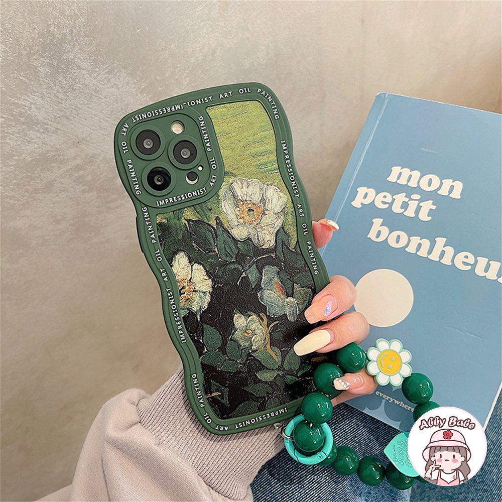 Ốp Điện Thoại TPU Mềm Chống Mồ Hôi In Họa Tiết Hoa Kèm Dây Đeo Cho Iphone 14 Pro Max 11 12 11 Pro Max X XS