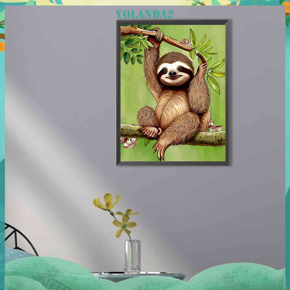 Tranh Đính Đá Kim Cương Toàn Bộ 5D DIY Hình Vẽ Con Lười