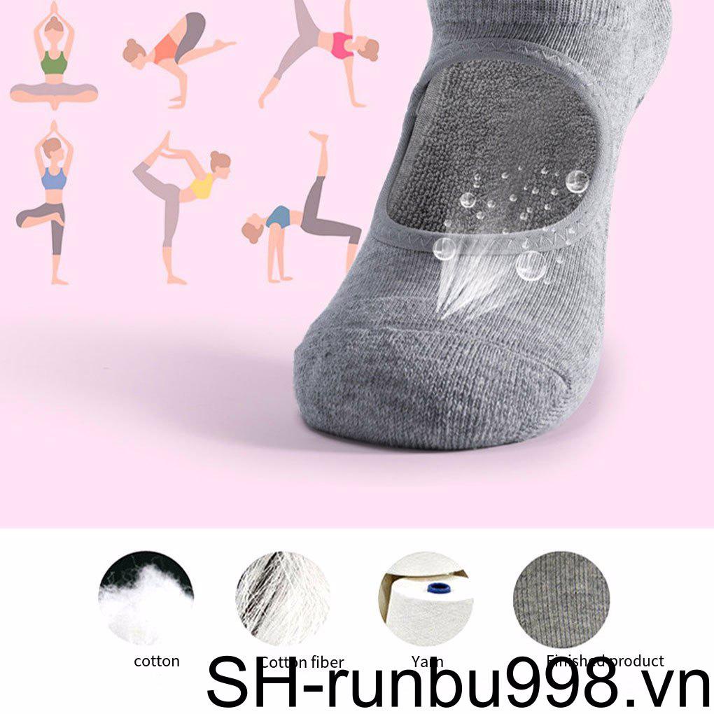 1 Đôi Vớ Cotton Tập Yoga Màu Trơn Đơn Giản Dành Cho Nữ
