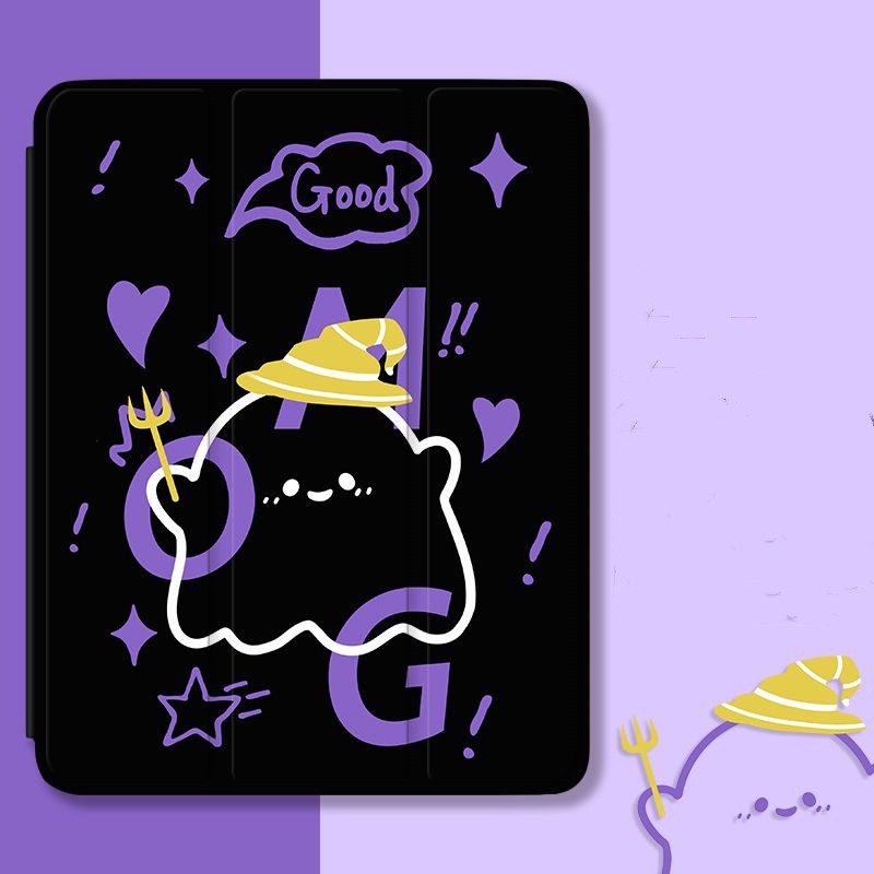 Ốp Máy Tính Bảng Mềm In Hình Ma Dễ Thương Có Ngăn Đựng Bút Cho iPad Gen10 7 / 8 / 9 10.2 "Air4 / Air5 Pro11" Pro12.9 "2022 mini6