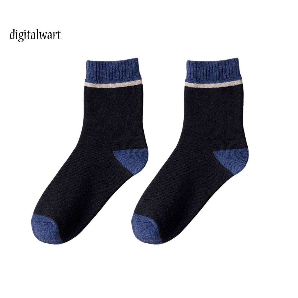 Kỹ Thuật Số| 1 Đôi Vớ Thể Thao Dài Trung Bình Mềm Mại Co Giãn Chống Lạnh Màu Tương Phản Thời Trang Thu Đông Cho Nam