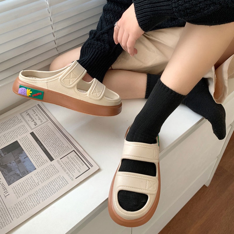 Dép Sandal Đế Dày Thời Trang Đi Biển Cho Nữ