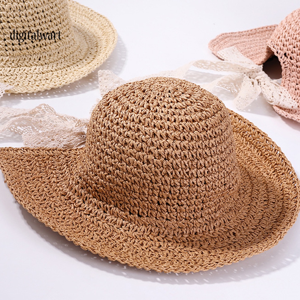 Kỹ Thuật Số| Nón Cối Rộng Vành Phối Ren Hoa Thiết Kế Hợp Thời Trang