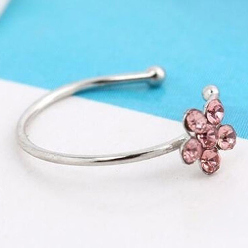 Khuyên Mũi Đính Đá Hình Hoa Thời Trang Cho Nữ
