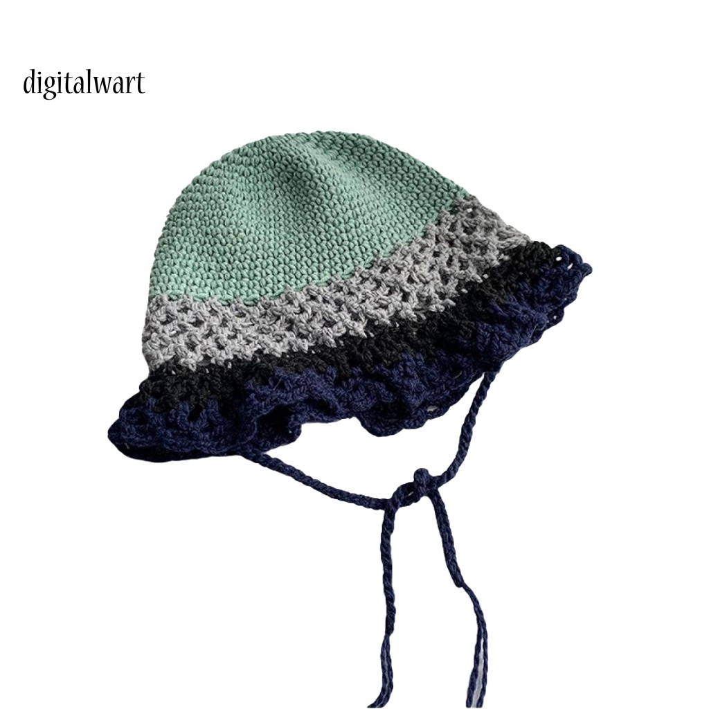 Kỹ Thuật Số| Mũ Bucket Dệt Kim Vành Tròn Màu Sắc Thời Trang Cho Nữ