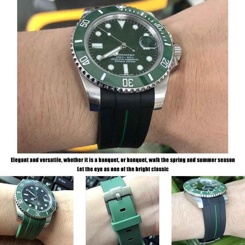 Dây Đeo Cao Su 20 / 21 / 22mm Cho Đồng Hồ rolex