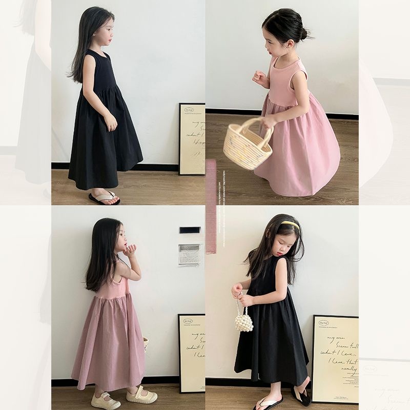 Hàng Mới Về Đầm Dài Tay Ngắn Phong Cách Hàn Quốc Thời Trang Mùa Hè Xinh Xắn Cho Bé Gái 5