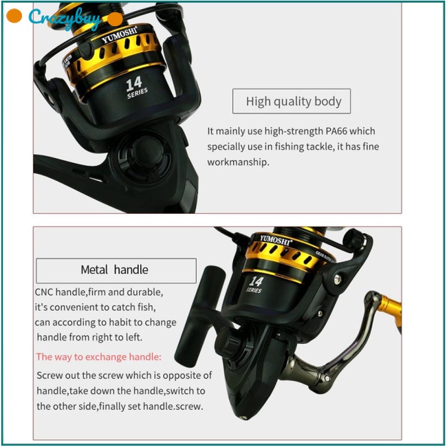 Cr Bộ Guồng Quay Cần Câu Cá Bằng Kim Loại Chất Lượng Cao