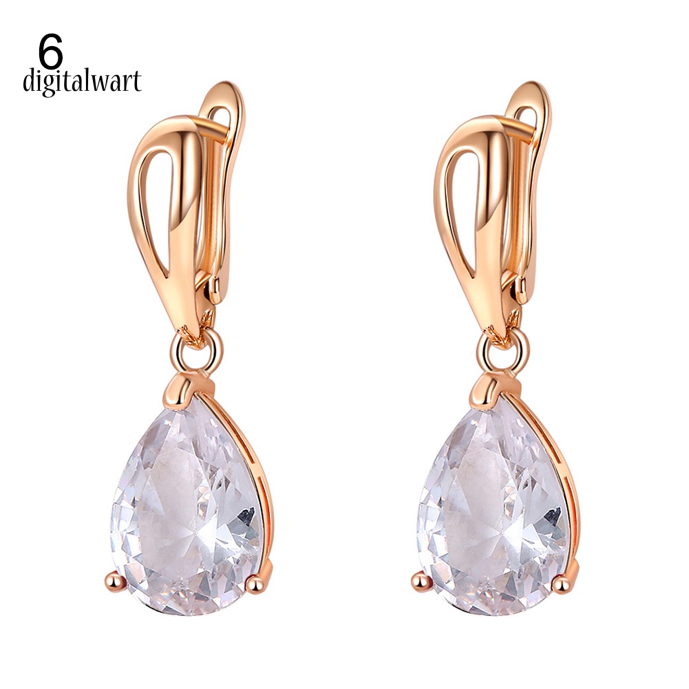 Kỹ Thuật Số| Bông Tai HìNh GiọT NướC ĐíNh Đá Sang TrọNg