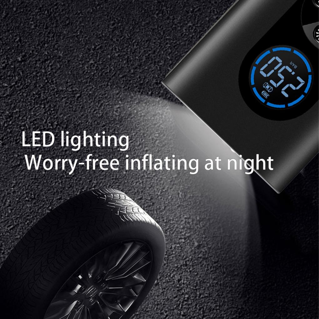 Máy Bơm Hơi Lốp Xe Điện Tử 80LM Sạc USB Có Màn Hình Hiển Thị Kỹ Thuật Số