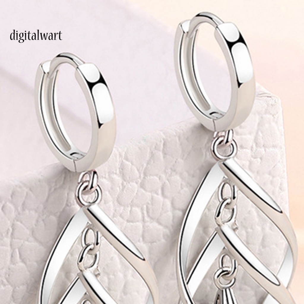 Kỹ Thuật Số| 1 Đôi Khuyên Tai Xoắn Ốc Đính Pha Lê Nhân Tạo Sang Trọng