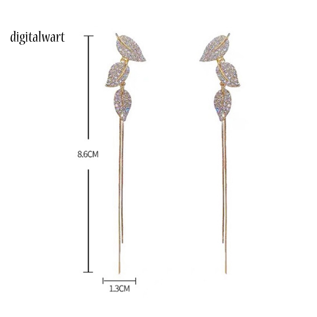 Kỹ Thuật Số| 1 Đôi Bông Tai Dáng Dài Hình Chiếc Lá Bằng Hợp Kim Thời Trang Dự Tiệc