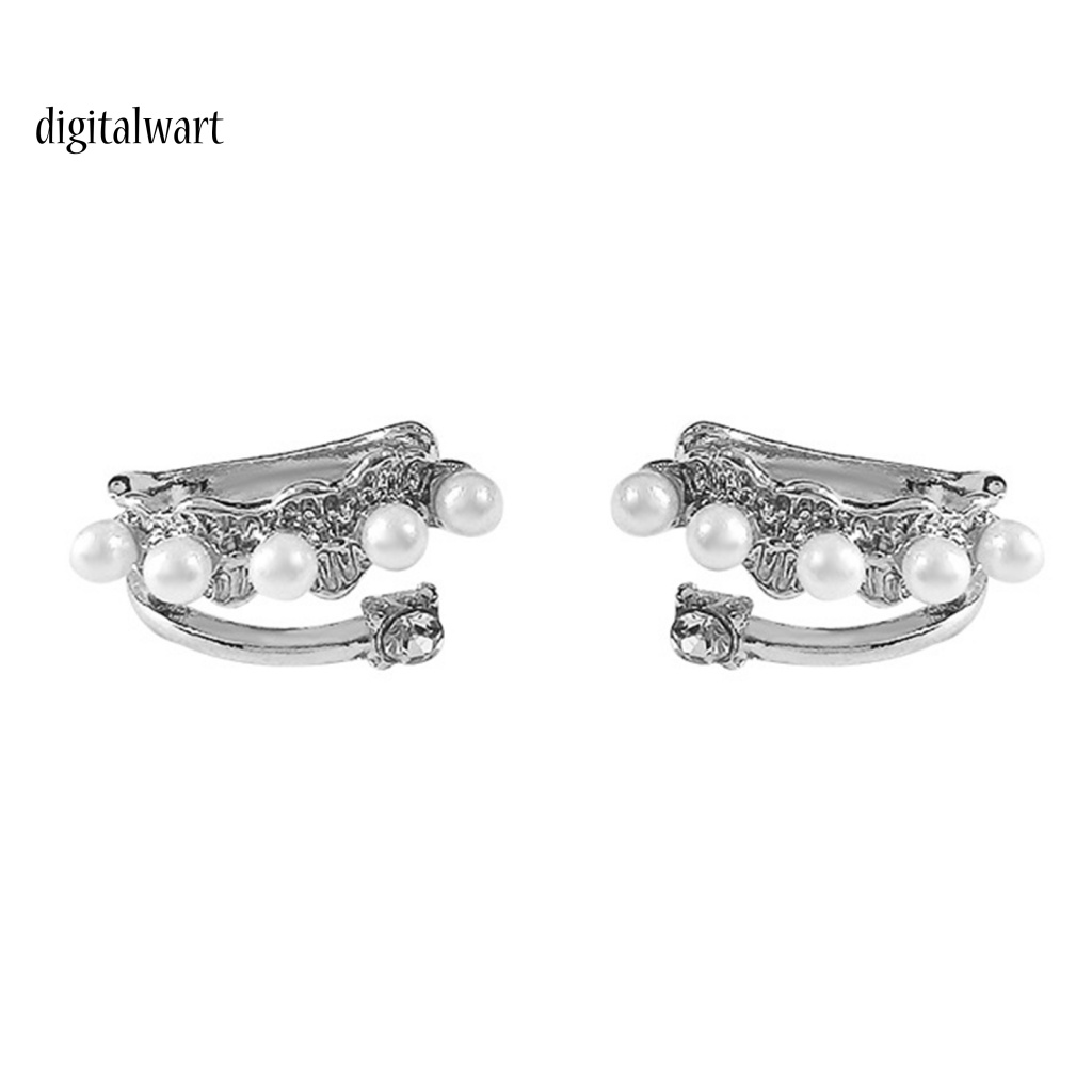 Kỹ Thuật Số| 1 Đôi Bông Tai Dạng Kẹp Đính Ngọc Trai Nhân Tạo Mạ Điện Phong Cách Pháp Thời Trang Dự Tiệc