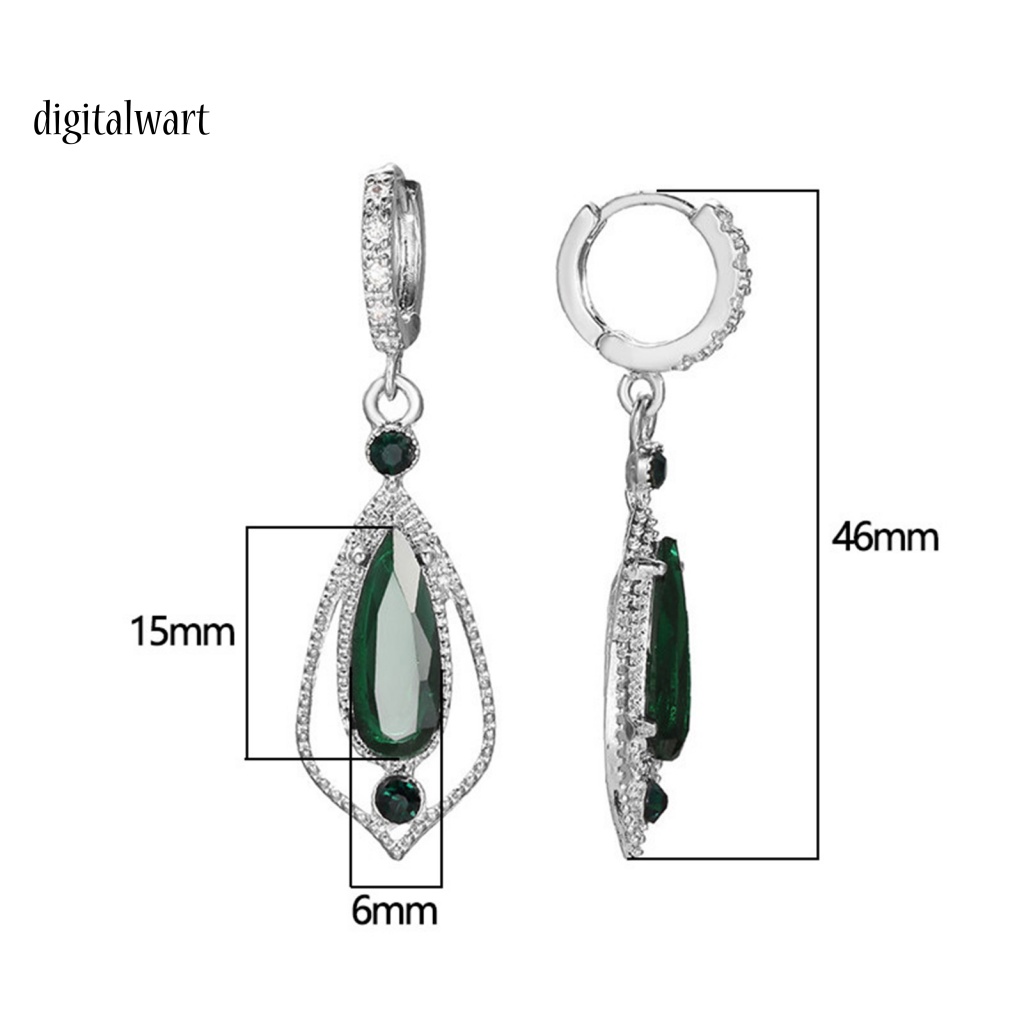 Kỹ Thuật Số| 1 Đôi Bông Tai Hình Giọt Nước Rỗng Đính Đá Zircon Hình Giọt Nước Thời Trang Dự Tiệc