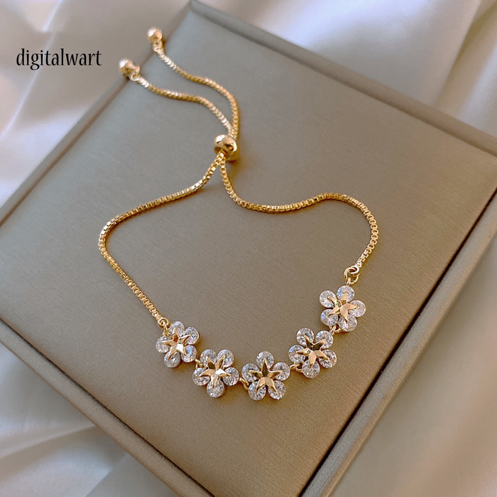 Kỹ Thuật Số| Vòng Đeo Tay Bằng Hợp Kim Họa Tiết Hoa Thời Trang Có Thể Điều Chỉnh Cho Cuộc Sống Hàng Ngày