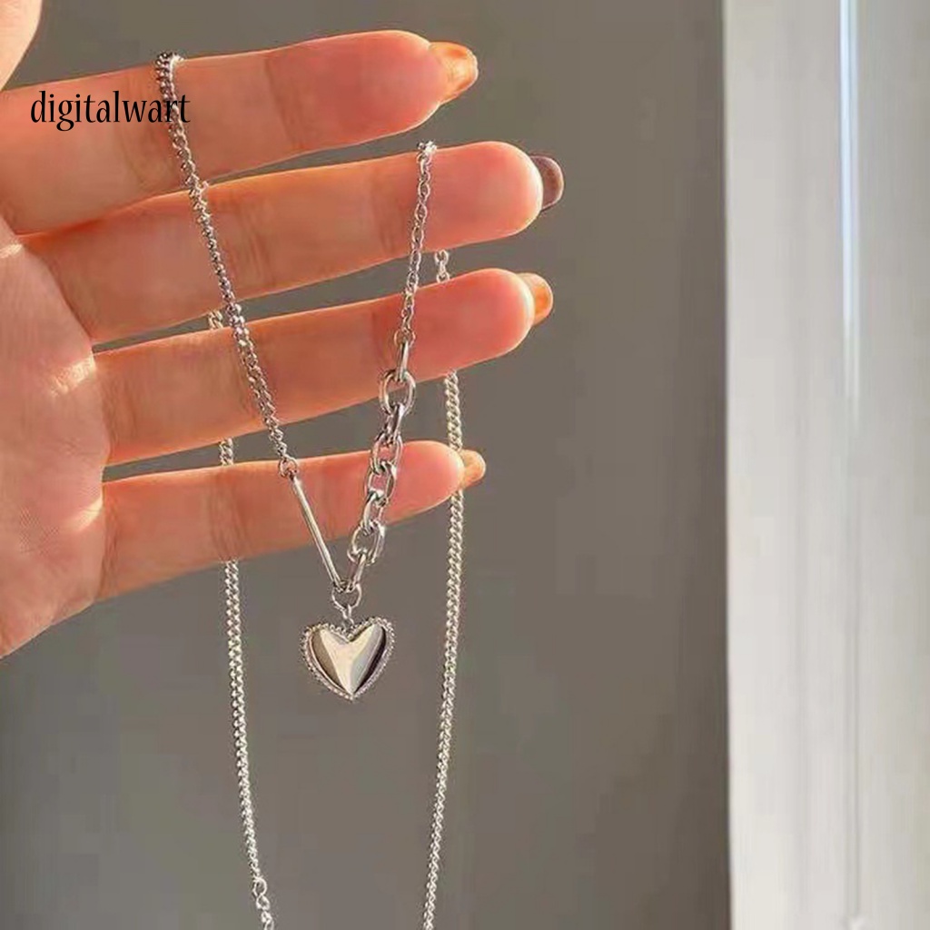 Kỹ Thuật Số| Vòng Cổ Choker Dây Xích Dày Mặt Hình Trái Tim Không Phai Màu Chống Rỉ Sét Phong Cách Hip Hop Punk Cho Cuộc Sống Hàng Ngày