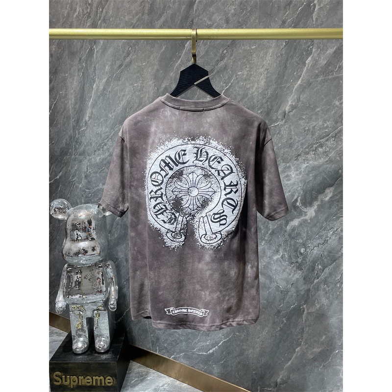 Chro8me8- Áo Vải Nhuộm tie-dye Tay Ngắn Nhập Khẩu Chất Lượng Cao Bảo Vệ Môi Trường In Họa Tiết Đặc Biệt