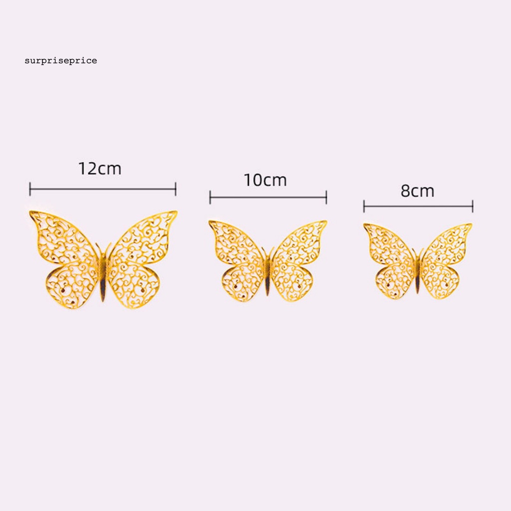 1 Bộ Sticker Dán Tường / Tủ Lạnh Hình Bướm 3D Bằng Giấy Thiết Kế Đục Lỗ Dán Keo Trang Trí Nhà Cửa