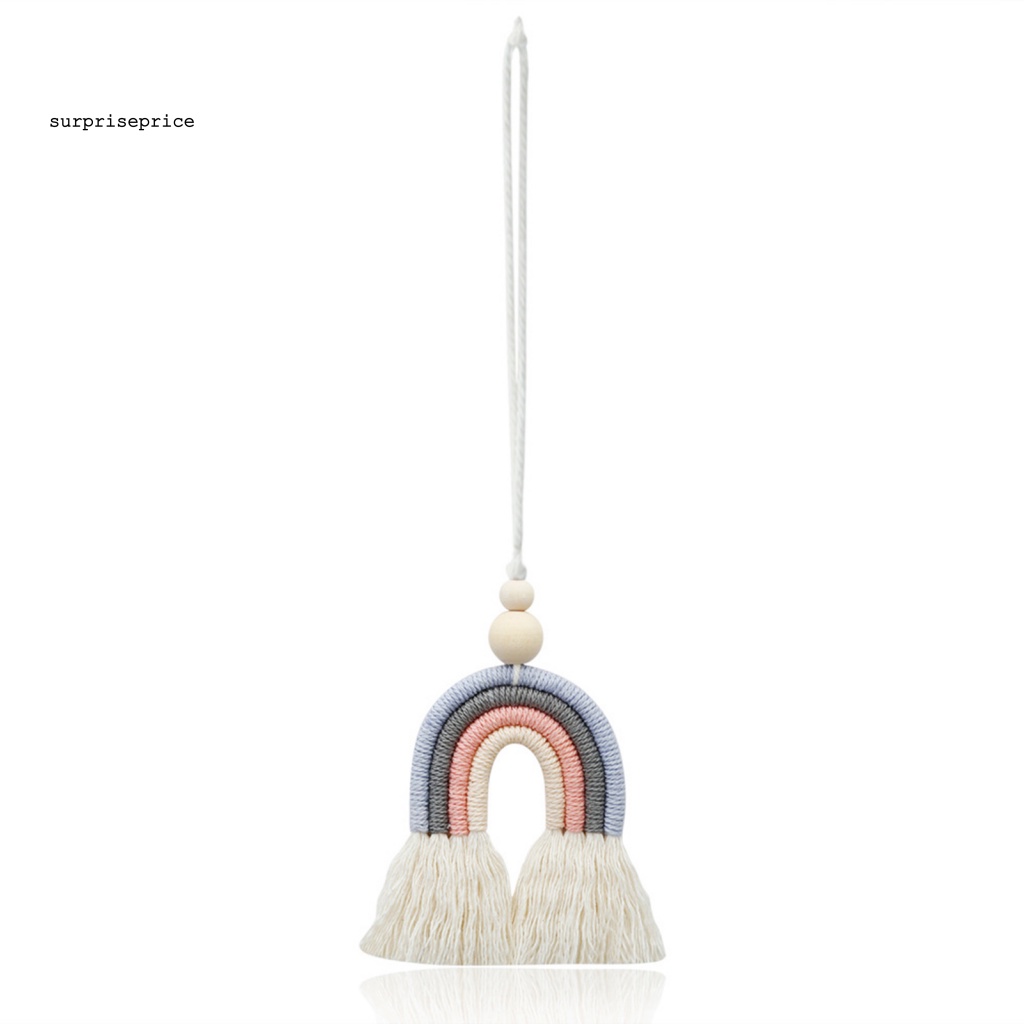 Phụ Kiện Treo Tường Trang Trí Phòng Ngủ Hình Cầu Vồng Bằng Dây Cotton Bện Độc Đáo