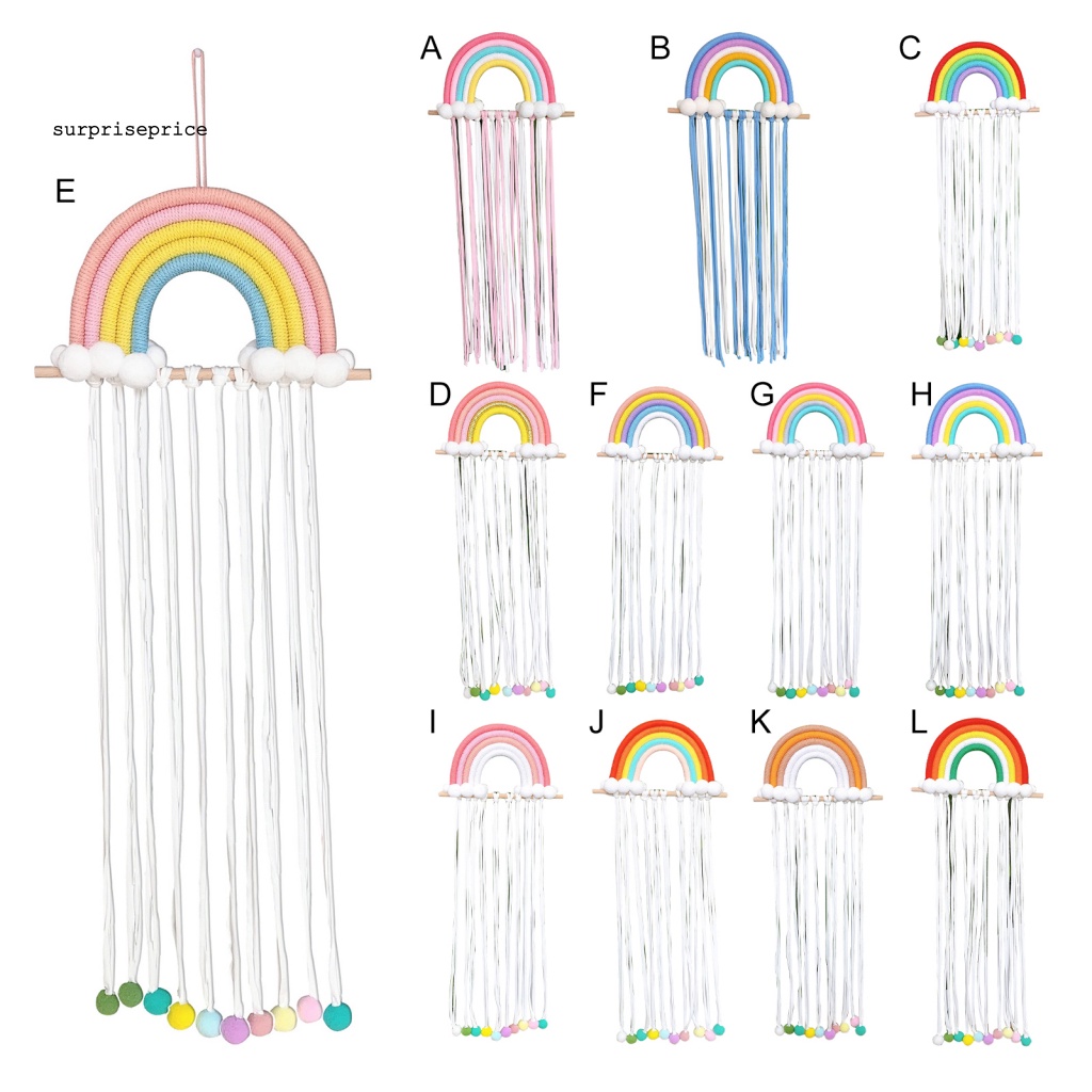 Giá Đỡ Nơ Buộc Tóc Bằng Cotton Bện Tiết Kiệm Không Gian Màu Cầu Vồng Sắp Xếp Gọn Gàng Cho Phòng Trẻ