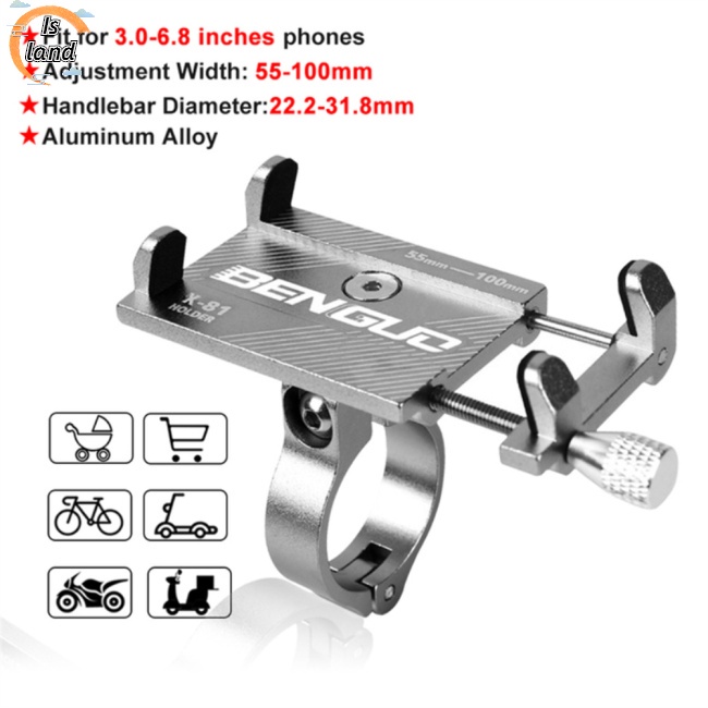 Giá Đỡ Điện Thoại 3.0-6.8 Inch Bằng Nhôm Gắn Tay Lái Xe Đạp