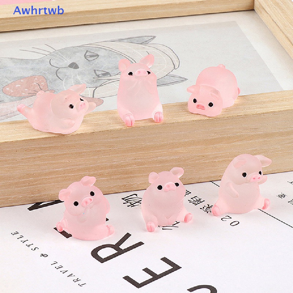 Set 5 Chú Heo Hồng Tập Yoga Bằng Nhựa Resin Dễ Thương Mới