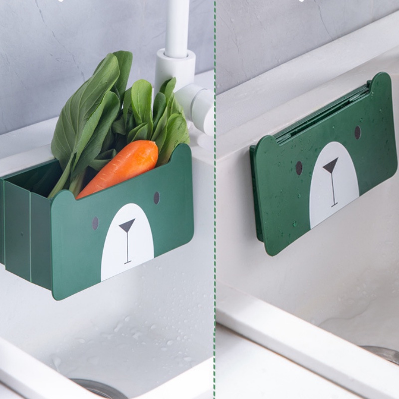 Rổ Đựng Trái Cây / Rau Củ Quả Gắn Tường Hình Gấu Hoạt Hình Đa Năng Có Thể Gập Gọn