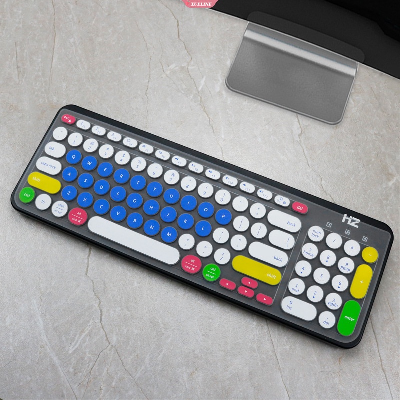Film Dán Bảo Vệ Bàn Phím Bằng Silicon Màu Đen Trong Suốt Cho Logitech K780 AK325i