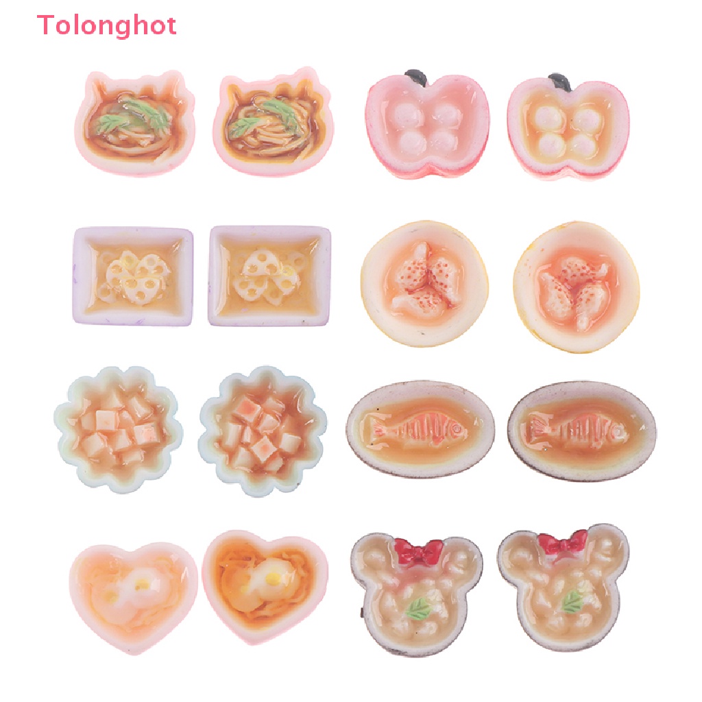 Set 2 Mô Hình Thức Ăn Bằng Nhựa Resin Trang Trí Nhà Búp Bê